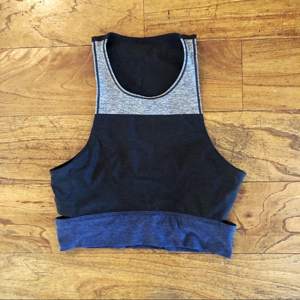 Outdoor Voices Tri-Tone Slashback Crop Top
